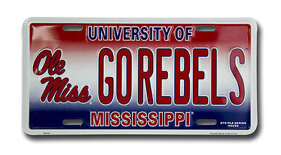 Ole Miss Rebels License Plate Go Rebels Vanity