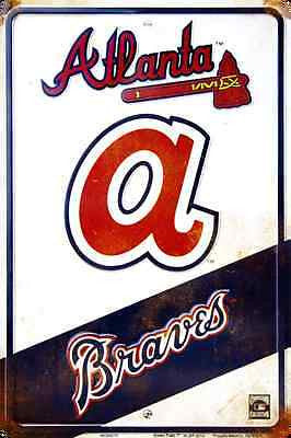 Atlanta Braves Metal Retro Vintage Parking Sign