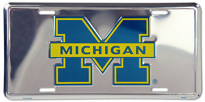 Michigan Wolverines Chrome License Plate