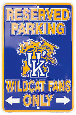 Kentucky Reserved Parking Wildcats Fans Only Metal Sign