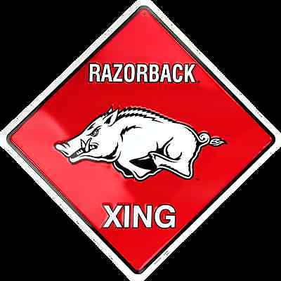 Arkansas Razorback Crossing Sign 12" X 12" Metal