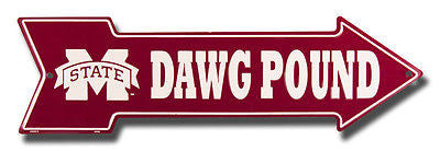Mississippi State Bulldogs Dawg Pound Metal Arrow Sign
