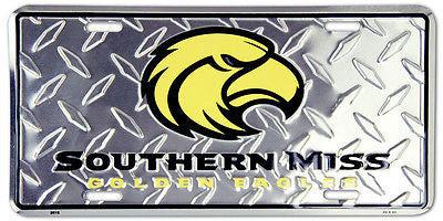 Southern Miss Golden Eagles Diamond License Plate