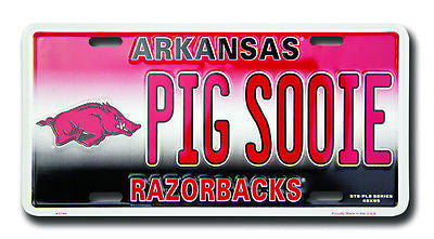 Arkansas Razorbacks License Plate Pig Sooie