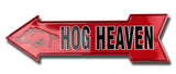 Arkansas Razorbacks Arrow Sign Hog Heaven Embossed Metal