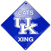 Kentucky Wildcats Embossed Metal Cats Xing Crossing Sign