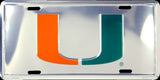 Miami Hurricanes Chrome License Plate
