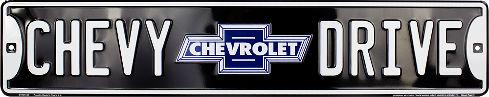 Chevy Drive Street Sign Embossed Metal