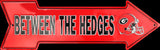 Georgia Bulldogs Between The Hedges Embossed Metal Arrow Sign