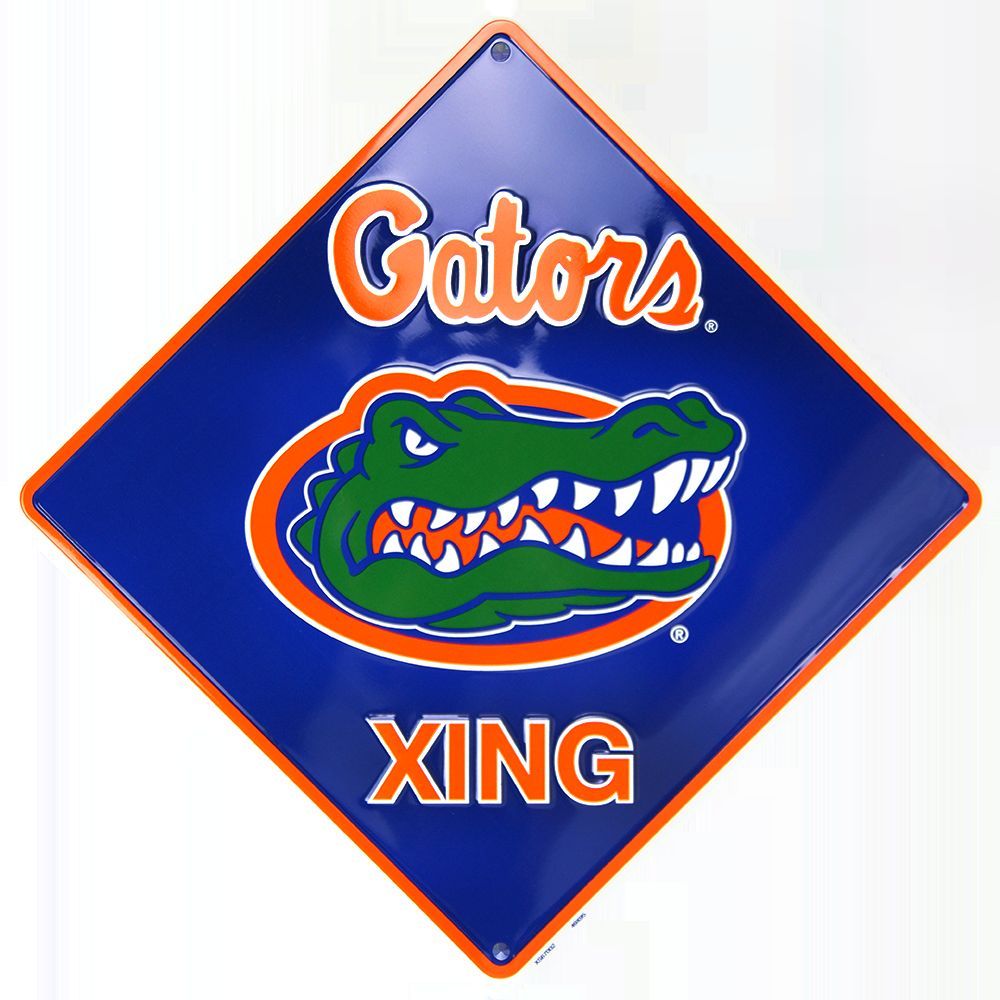 Florida Gators Embossed Metal Gators Xing Sign