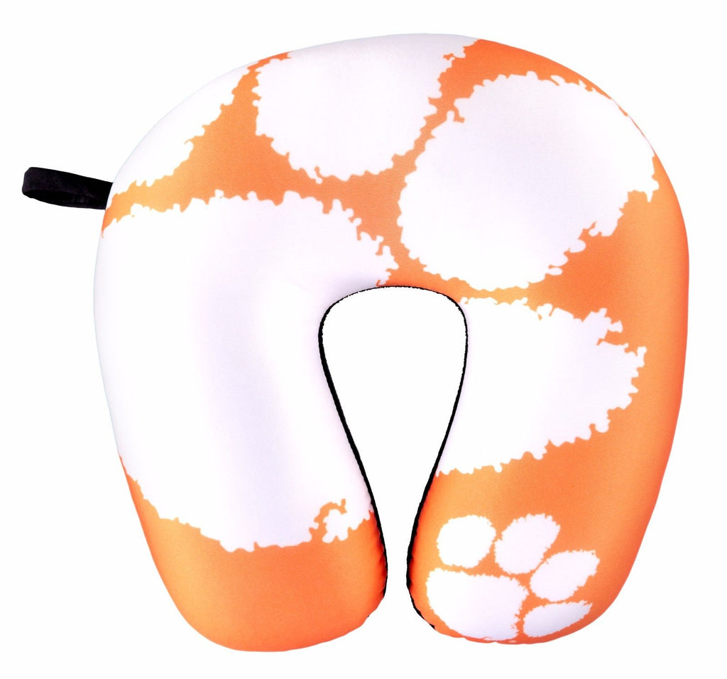 Clemson University Tigers Travel Neck Pillow 12" X 13" Super Soft Fleece