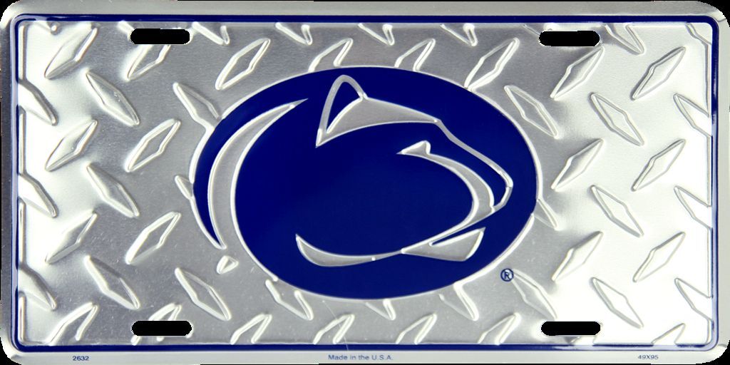 Penn State Diamond License Plate Metal Nittany Lions
