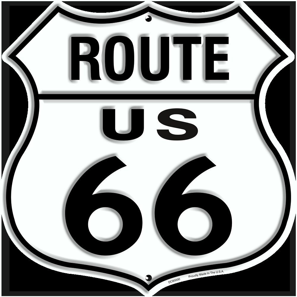 Us Route 66 Embossed Metal Shield