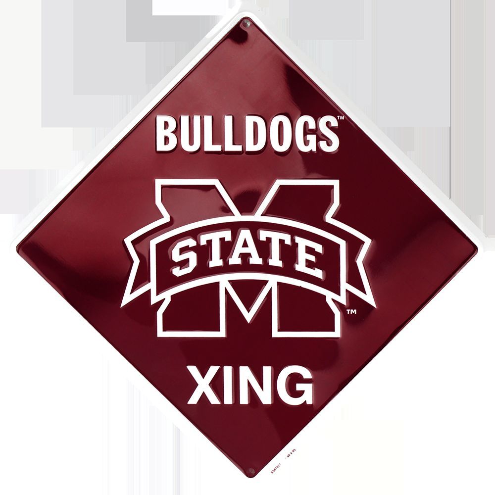Mississippi State Bulldogs Crossing Sign Embossed Metal