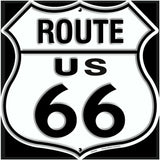 Us Route 66 Embossed Metal Shield