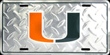 Miami Hurricanes Car Tag Diamond License Plate