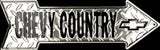 Chevy Country Embossed Diamond Metal Arrow Sign