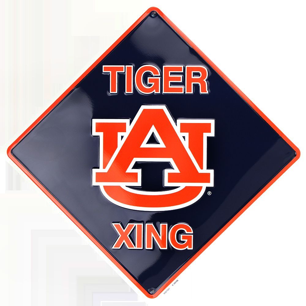 Auburn Tigers Crossing Sign 12"X12" Metal
