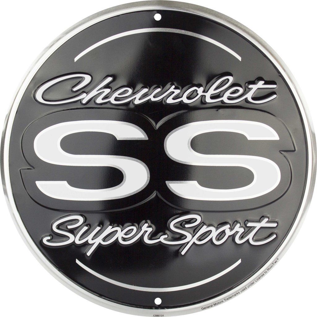 Chevrolet Ss Super Sport 12" Round Metal Embossed Sign