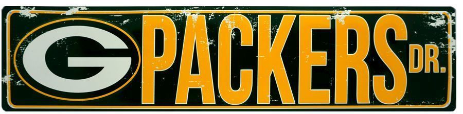 Green Bay Packers Street Metal 24 X 5.5" Sign Drive Nfl Dr Road Ave St Man Cave