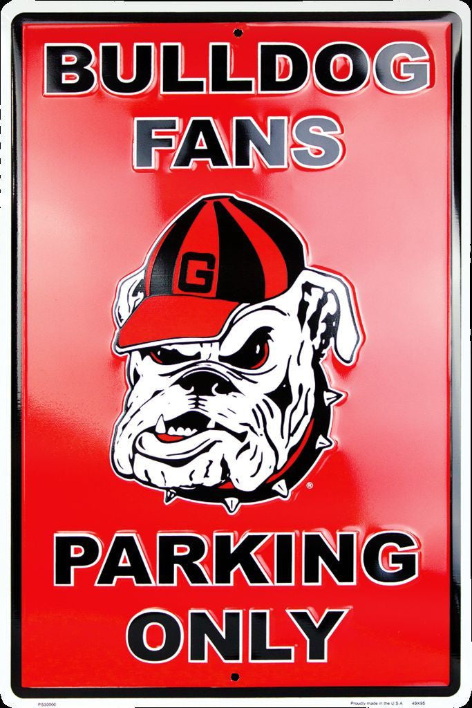 Georgia Bulldog Fans Parking Only Large Metal Sign
