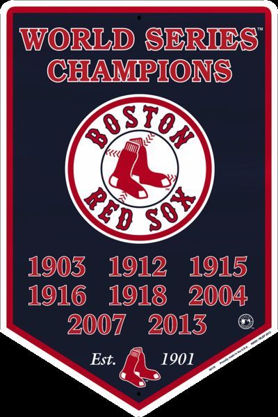 Boston Red Sox Embossed Metal Banner World Series Champions 2013