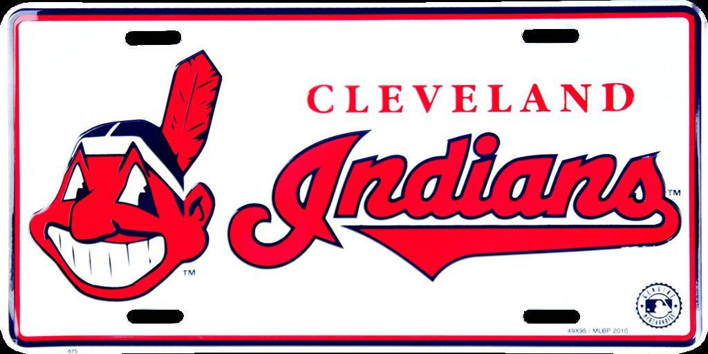 Cleveland Indians License Plate Embossed Metal Sign