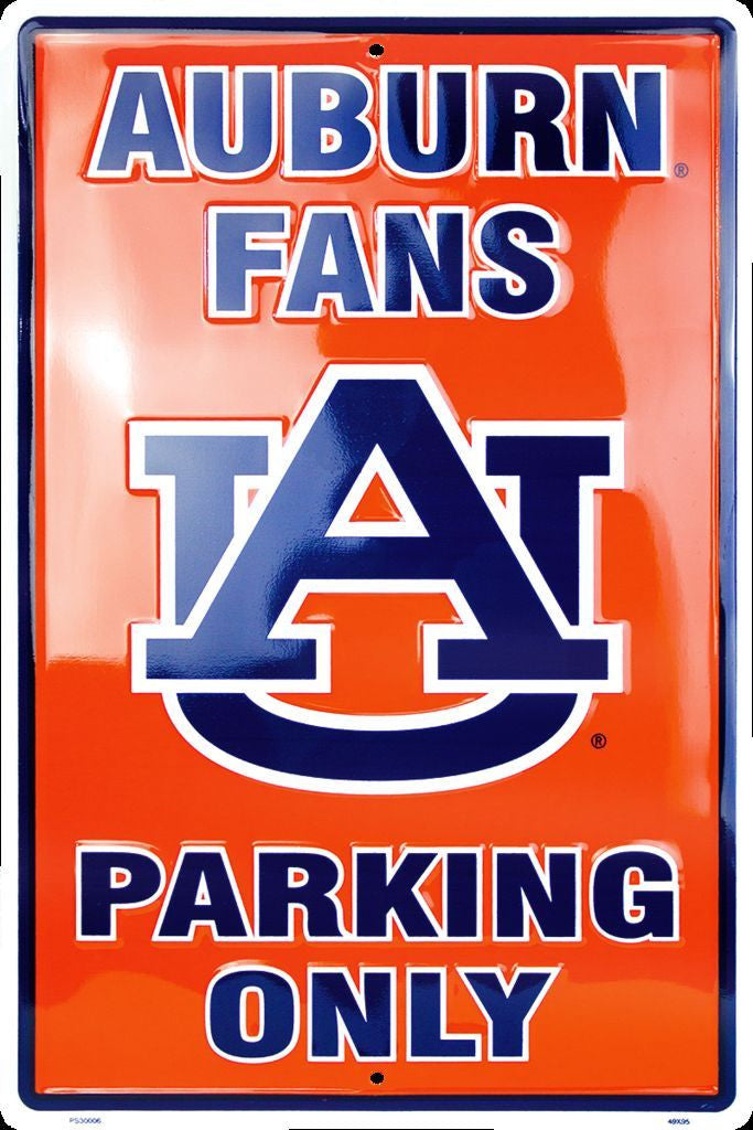 Auburn Tigers Fans Parking Only Large 12" X 18" Metal Sign War Eagle University