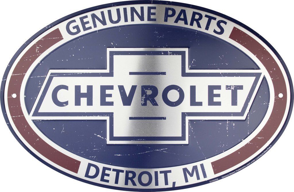 Chevrolet Genuine Parts Oval Metal Sign