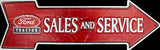 Ford Tractor Sales And Service Metal Embossed Arrow Sign