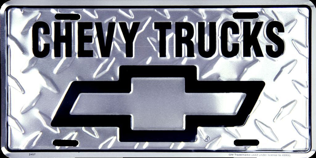 Chevy Trucks Diamond License Plate