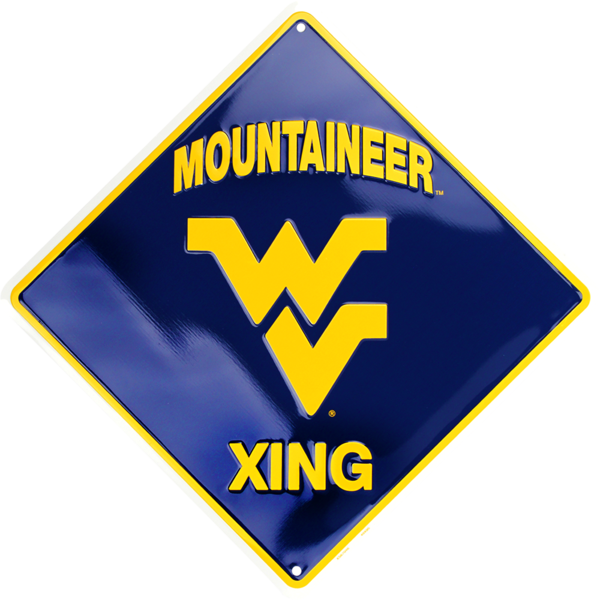 West Virginia Mountaineers Metal Mountaineer Xing Crossing Sign