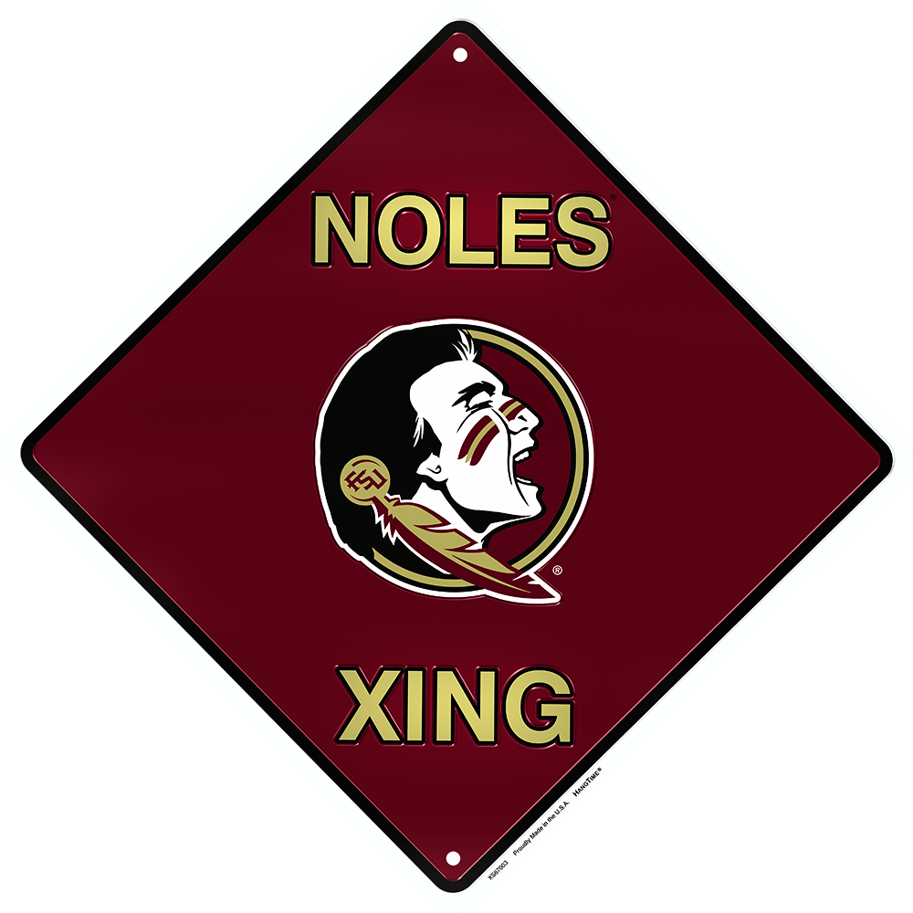 Florida State Seminoles 12 X 12" Metal Noles Xing Crossing Sign Seminole Univ
