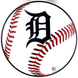 Detroit Tigers Round Metal Baseball Sign