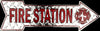 Fire Station Metal Embossed Arrow Sign