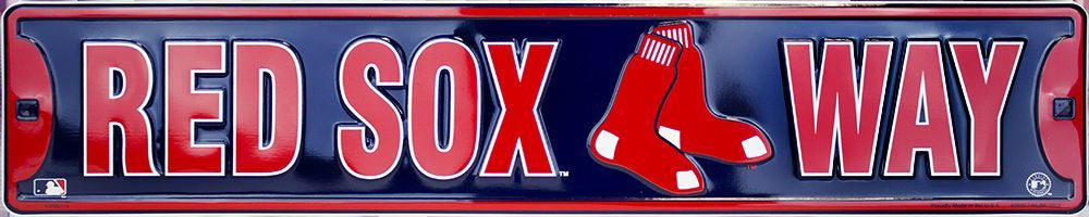 Boston Red Sox Embossed Metal Street Sign Red Sox Way