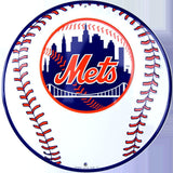 New York Mets Round Baseball Sign