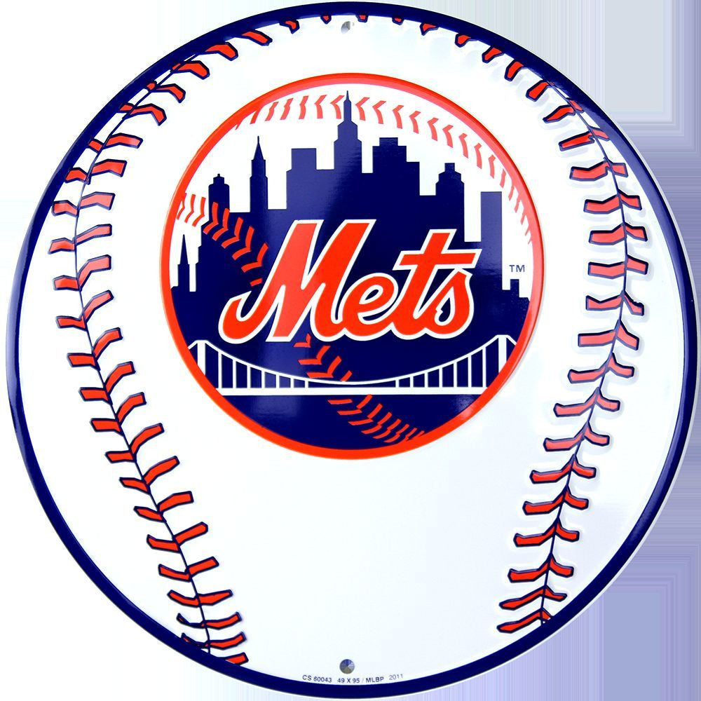 New York Mets Round Baseball Sign
