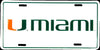 Miami Hurricanes License Plate