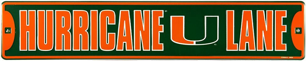 Miami Hurricanes Lane Street Sign