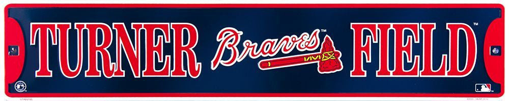 Atlanta Braves Street Sign Embossed Metal Turner Field
