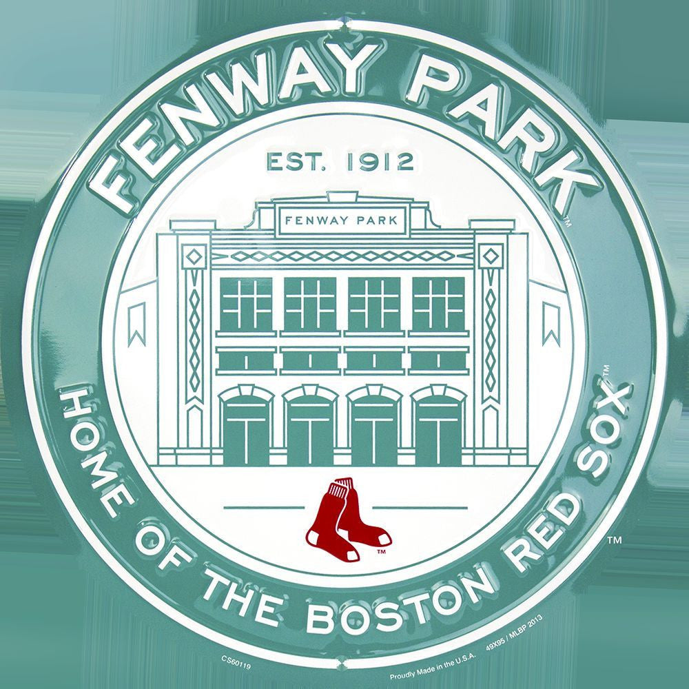 Boston Red Sox Fenway Park  Round Metal Baseball Sign