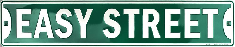 Easy Street Embossed Metal Sign