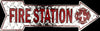 Fire Station Metal Embossed Arrow Sign