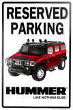 Hummer Reserved Parking Metal Sign 12 X 18