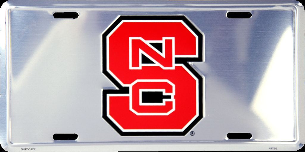 North Carolina State Wolfpack Chrome License Plate