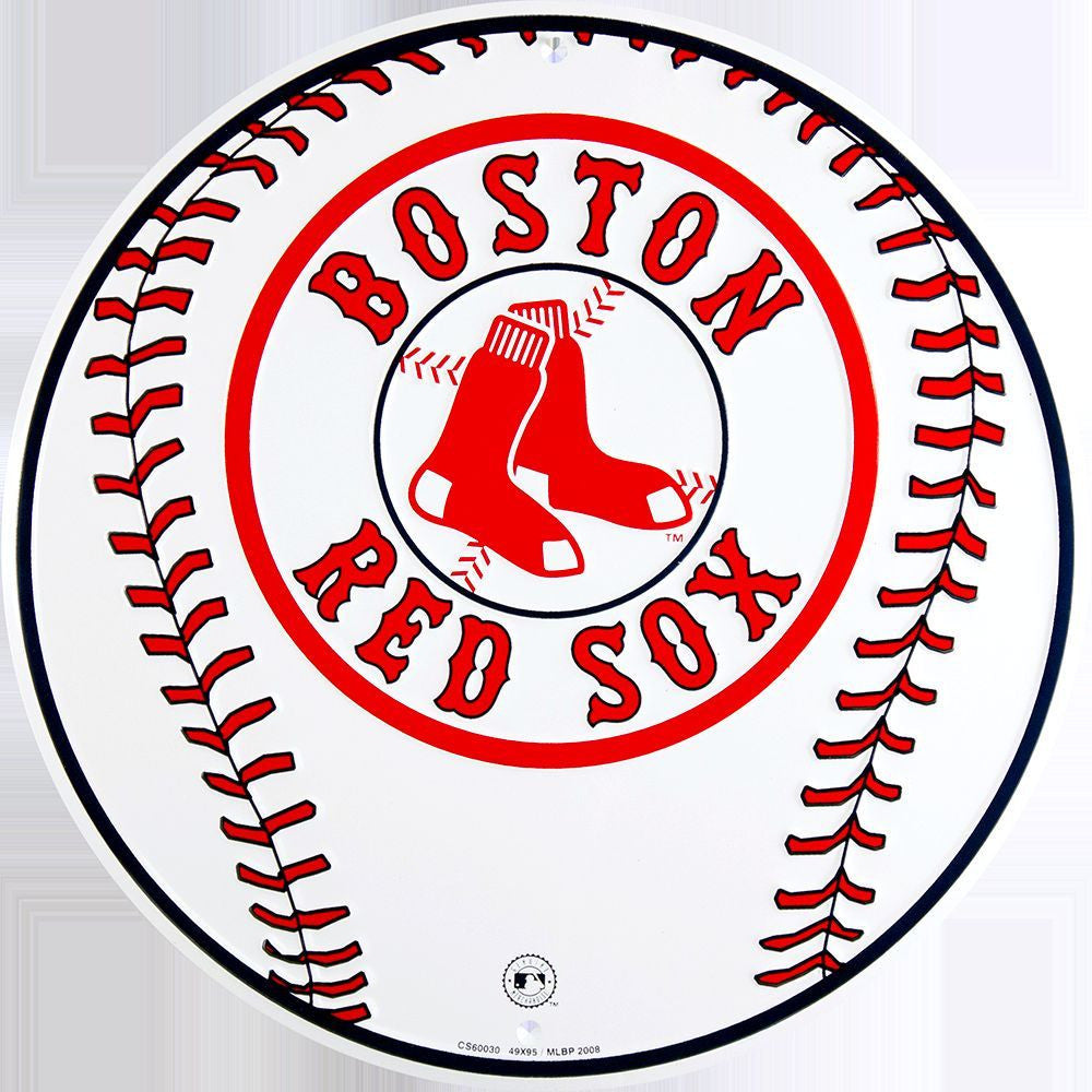 Boston Red Sox Round Metal Baseball Sign