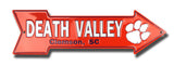 Clemson Tigers Death Valley Embossed Metal Arrow Sign
