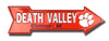 Clemson Tigers Death Valley Embossed Metal Arrow Sign