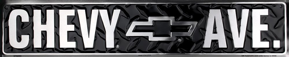 Chevy Avenue Street Sign Embossed Metal